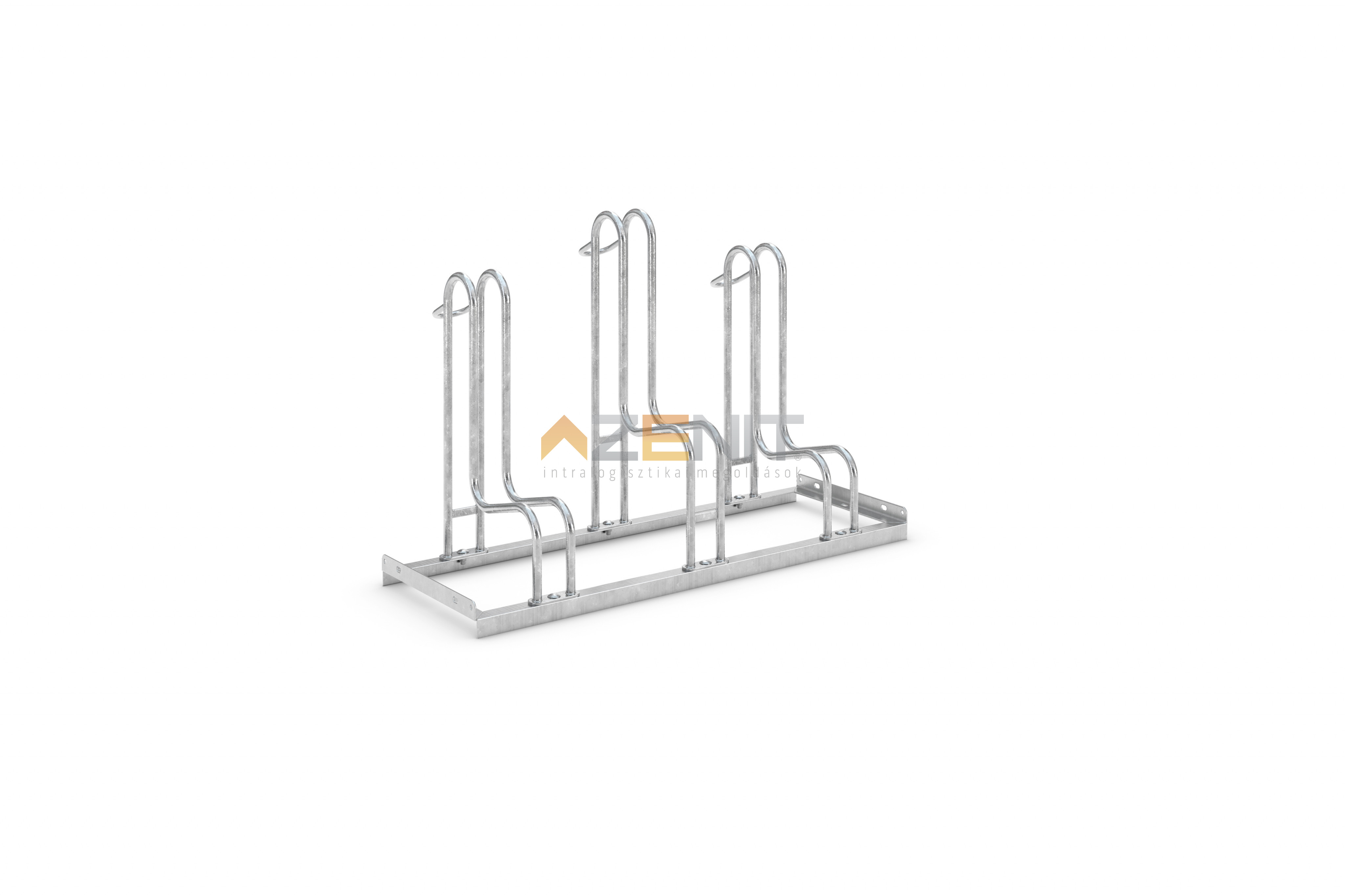 Kengyeles kerékpártároló 3 tárolóhellyel 1050 mm hosszú egyoldalas kivitel